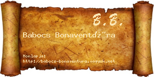 Babocs Bonaventúra névjegykártya